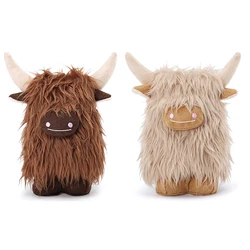 Simulation Highland Cow Plush Animal Doll Soft Stuffed Kawaii Kids Baby Gift Farmhouse Home Room Decor