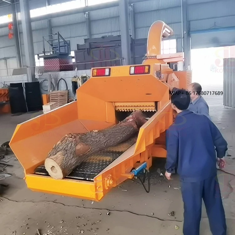 Hydraulic Feed Mobile Tree Branch Chipper Towable  Wood Chipper Machine Large Wood Chipper