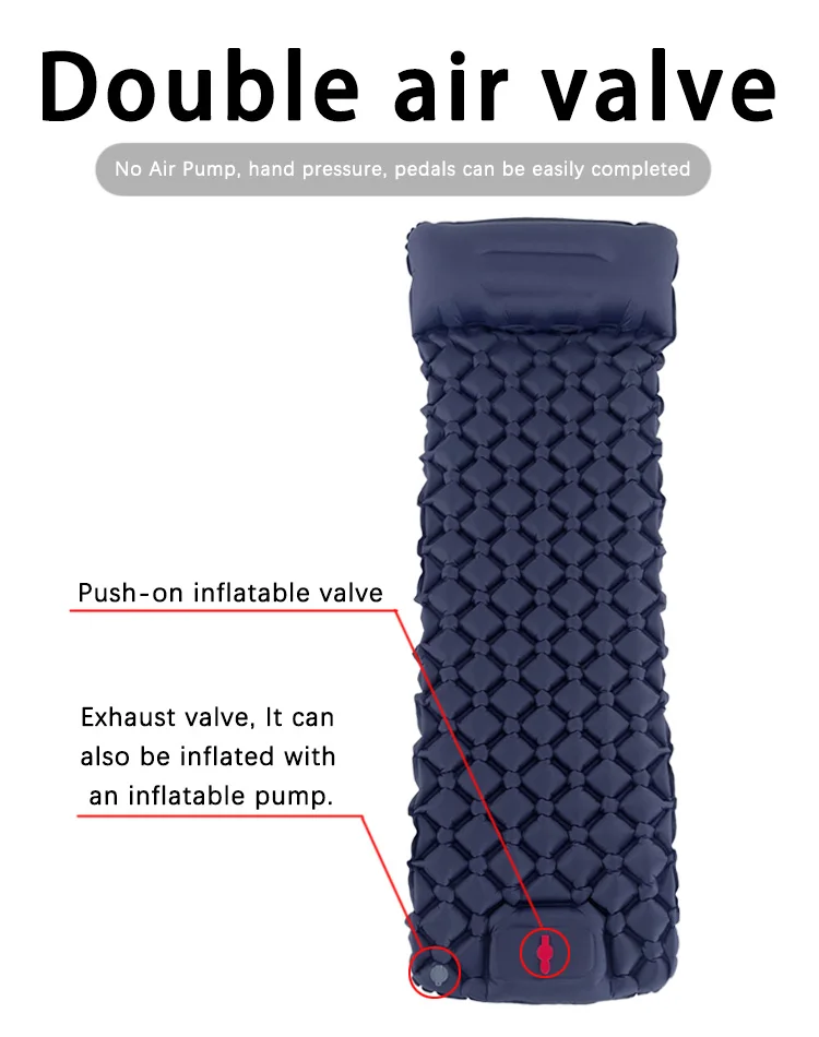 Outdoor Camping Isomatte Klapp Schlaf Matte Strand Aufblasen Matratze mit Kissen Ultraleicht Luft Matte Reisen Wandern Neue – Detail 14