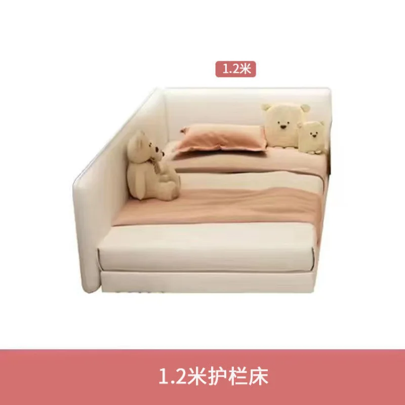 Factory Direct 2026 Children's parent-child bed simple modern patchwork bed cream wind mother bed