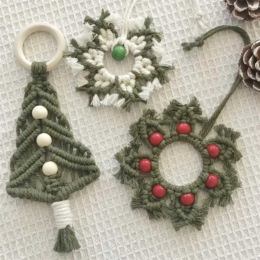1/5/10/20/50/100pcs Bohemian Handcrafted Snowflake Christmas Ornaments - Perfect for Holiday Home Decor & Tree Gifts, Ideal Hand
