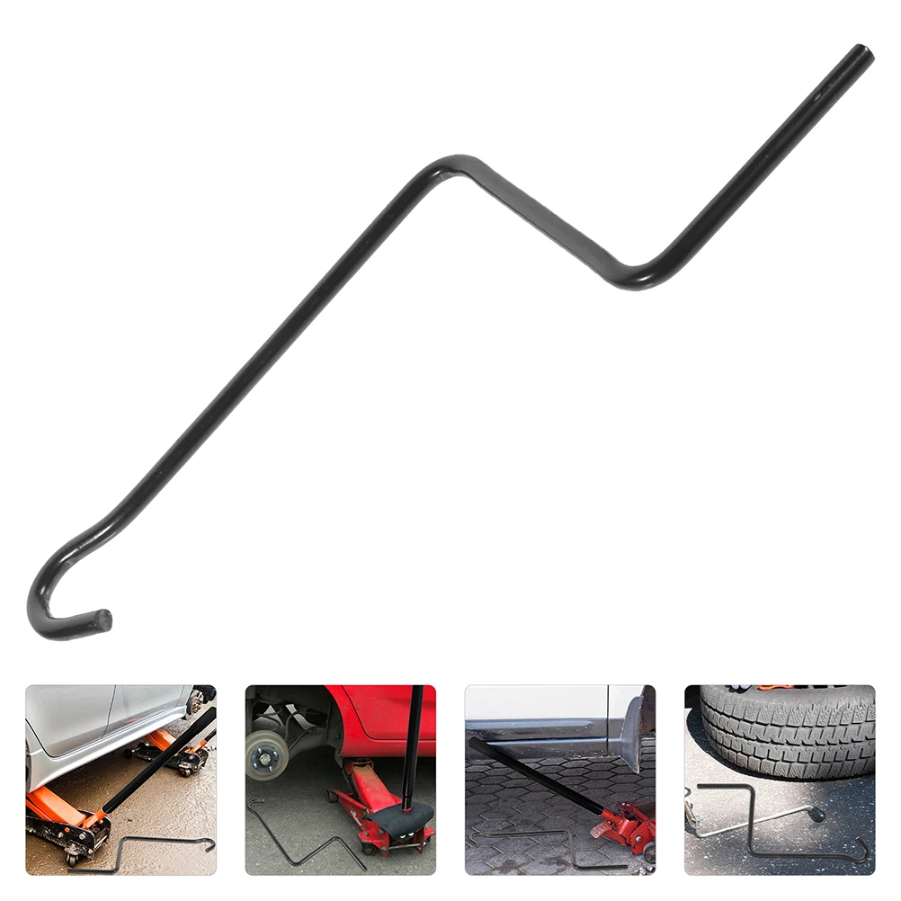 

3 Pcs Car Scissor Jack Handle Adapter Trailer Crank Floor Spare Parts Black Tool Steel Easy Operation Versatile Set