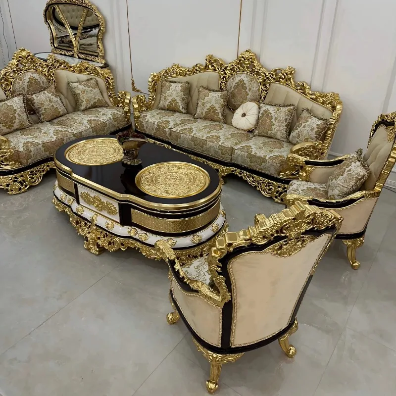 Hot-selling Turkish royal sofa set, high-quality classic living room furniture, luxury Turkish sofa set, elegant and timeless