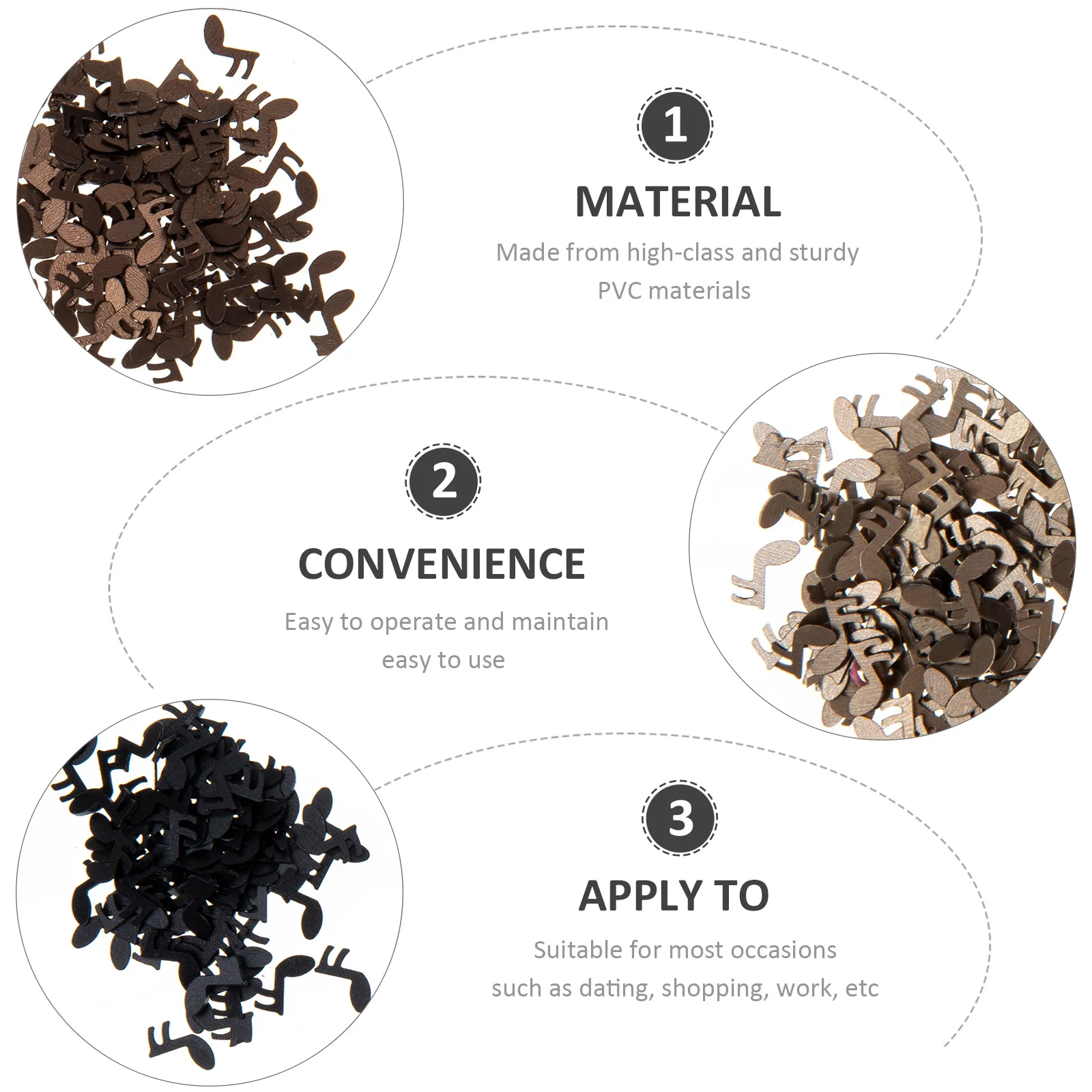 

Note Shape Nail Art Glitters Sequins For Diy Manicure Decor Supplies Pvc Sturdy Material Easy Use Long Lasting Press On