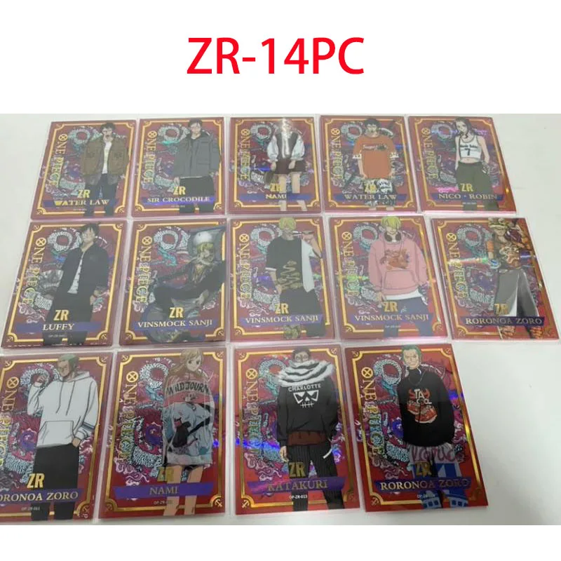 

Anime ONE PIECE Rare ZR Refractive Flash Cards Zoro Sanji Luffy Nami Law Toys for boys Collectible Cards Christmas Birthday Gift