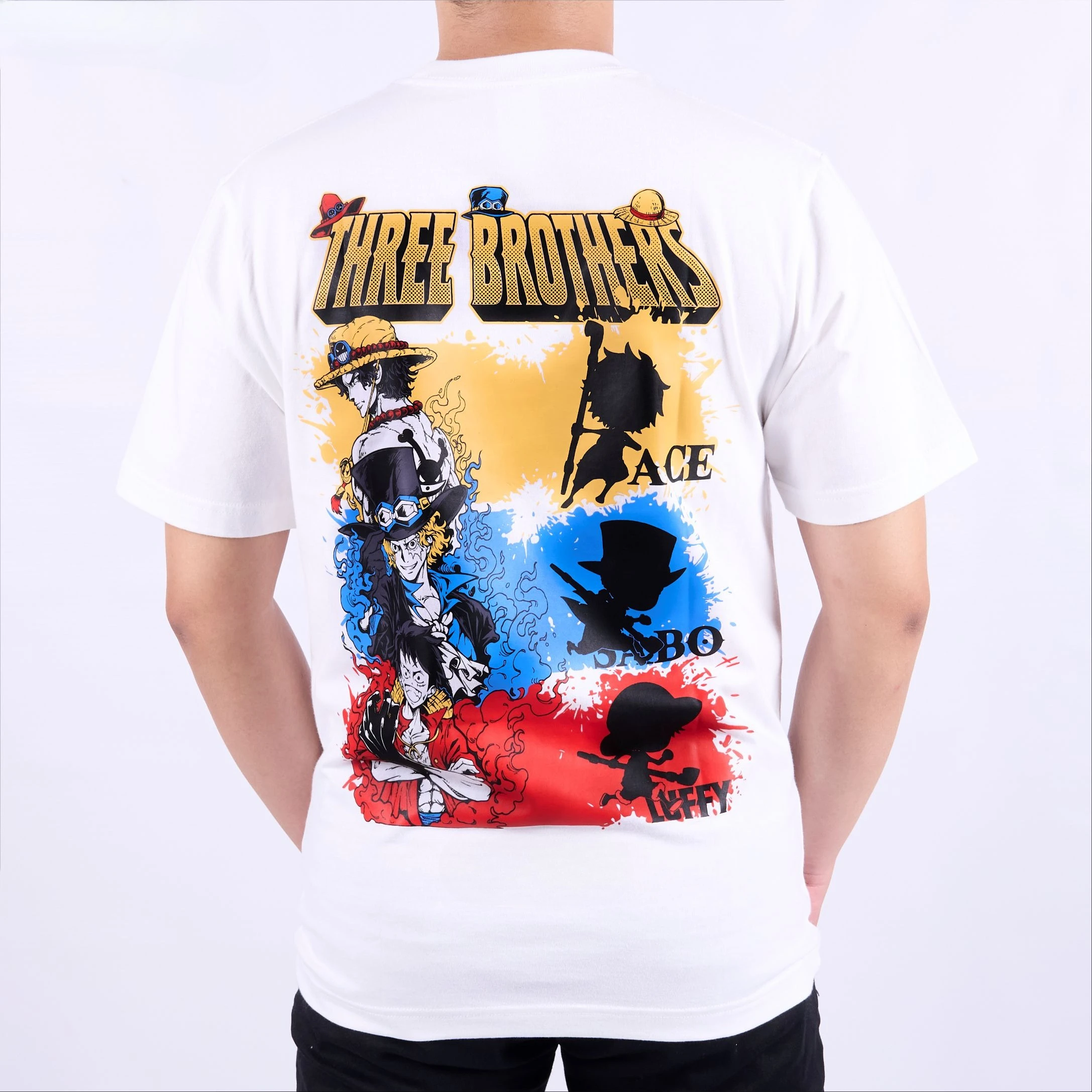 

Luffy Ace ONE PIECE Мужская и женская летняя футболка большого размера в стиле Харадзюку, негабаритный ретро-принт с коротким рукавом, повседневный удобный топ Y2k