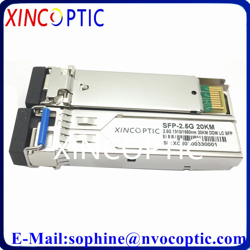 Transceptor bidi do wdm, 2.488gbp, sfp, 2.5g, sm, único modo, 1490/1550nm, simplex, 20km, lc/sc, transceptor para o interruptor do cisco/huawei