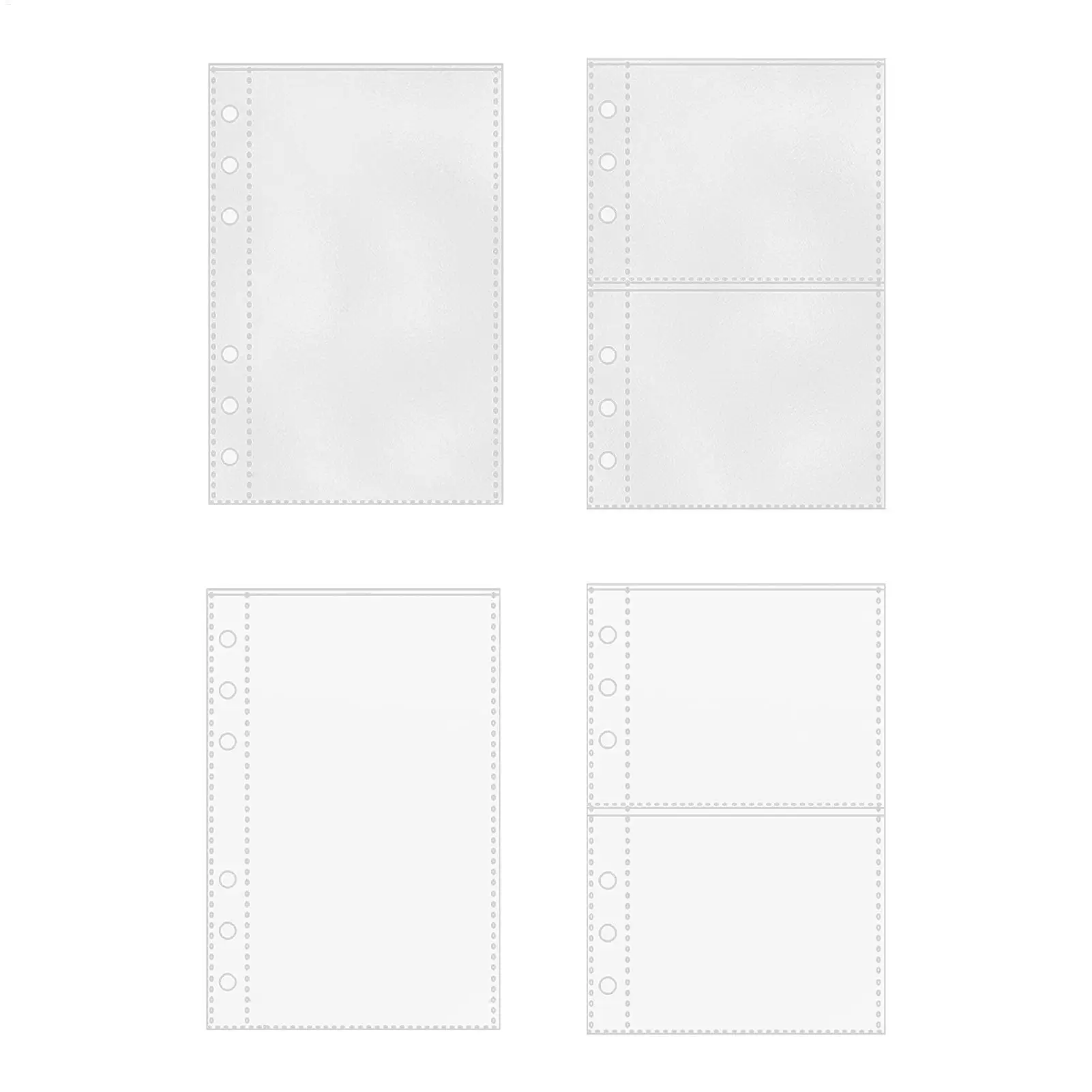 Binder Pocket Sleeves 10 Pieces 6-Ring Planner Refill Pages for Card Refillable Protectors for Pictures Postcards Journal