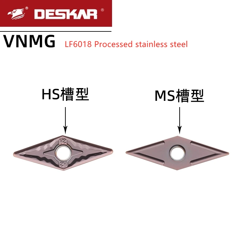 

Deskar 100%原装 Vnmg160404 Vnmg160408 Ms Hs Ma Jms Lf6018 车刀 Cnc Lathe Cutterr Cutting Carbide Blade