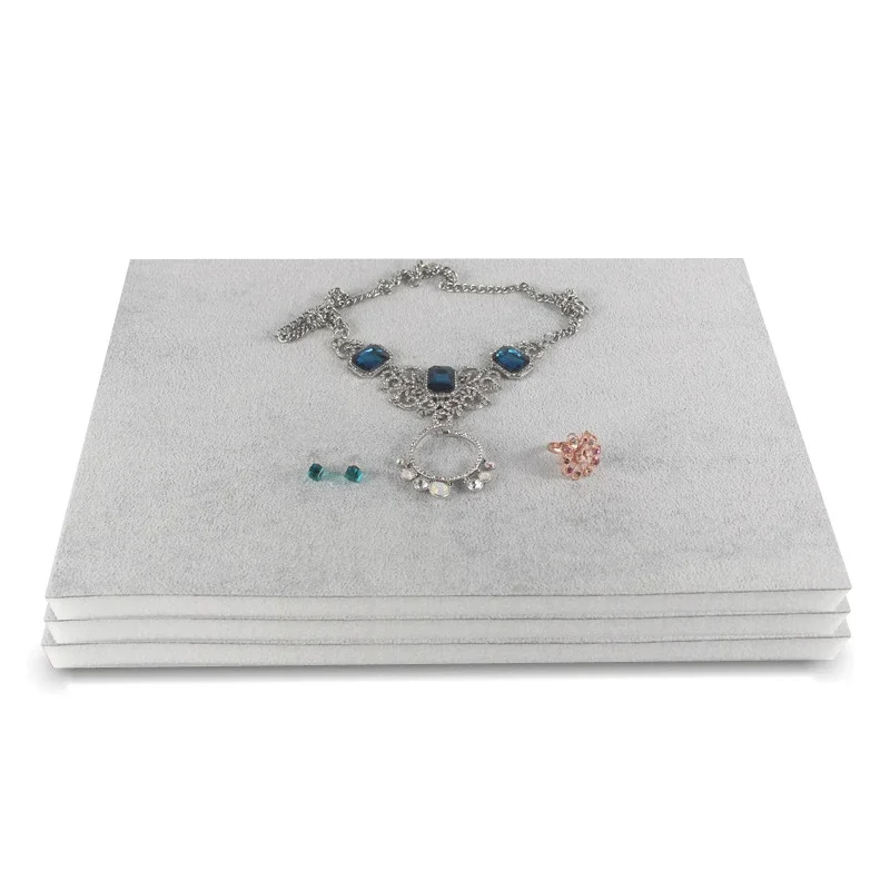 Black/Grey Velvet Jewelry Display Sponge Mat Tray DIY Insert Inner Ring Earrings Stud Storage Organizer Counter Jewelry Display