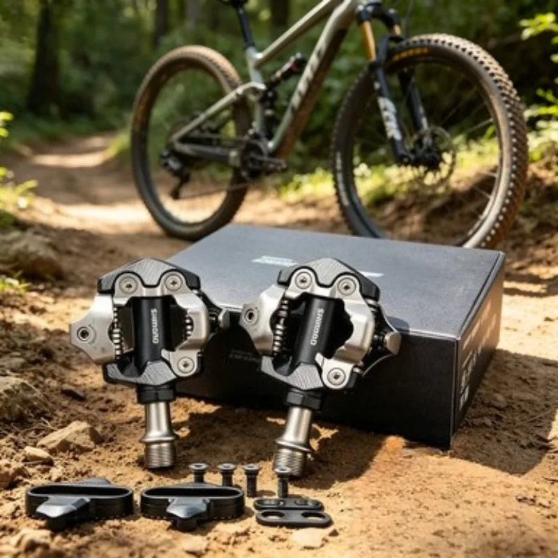 Shimano Deore XT PD-M8100 SPD Mountain Bike Pedals Self-Locking Clipless with SM-SH51 Cleats MTB Cycling Footwear