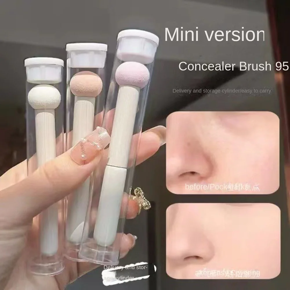 1개 버섯 모양 스펀지 컨실러 브러시 쉽게 청소 가능 다크서클 커버 메이크업 브러시 매니큐어 액세서리 도구