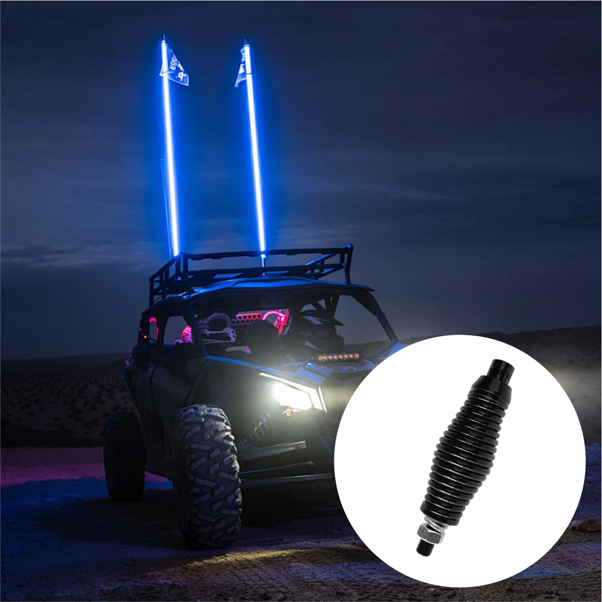 UTV Whip Lights Spring Mounting Base LED Light Whips Spring Base Quick Release ATV Whip Spring For UTV ATV Polaris Boat Offroad