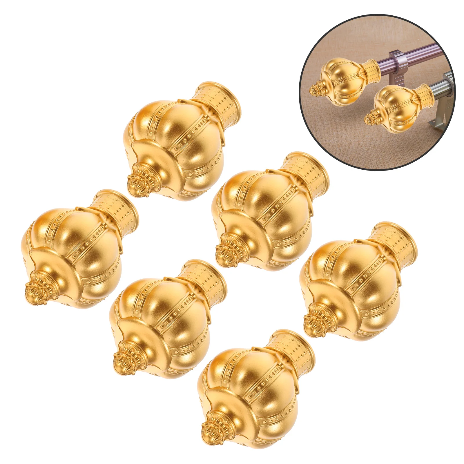 

6Pcs Roman Curtain Rod Decorative Ends Elegant Acrylic Finials for Window Drapery Rods Home Curtain Accessories