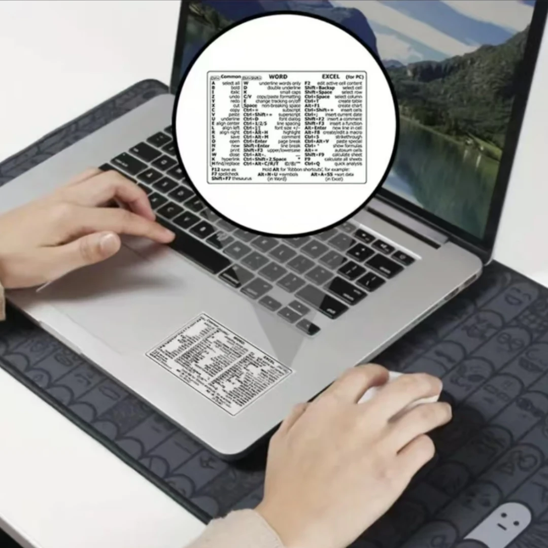 

5Pcs Laptop Keyboard Shortcut Stickers, Word Excel Reference Guide for Students & Professionals