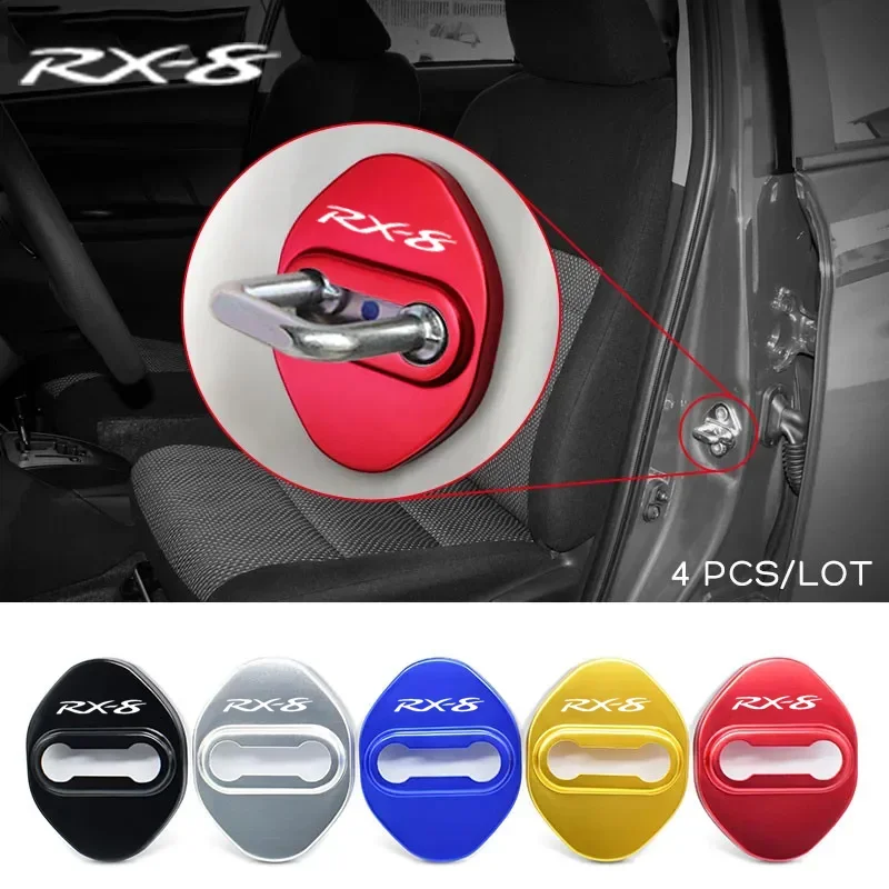 For Mazda RX8 RX-8 Car Styling Door Lock Protect Cover Buckle Anti-Collision Protective Covers Shock Absorbing Case Accessories