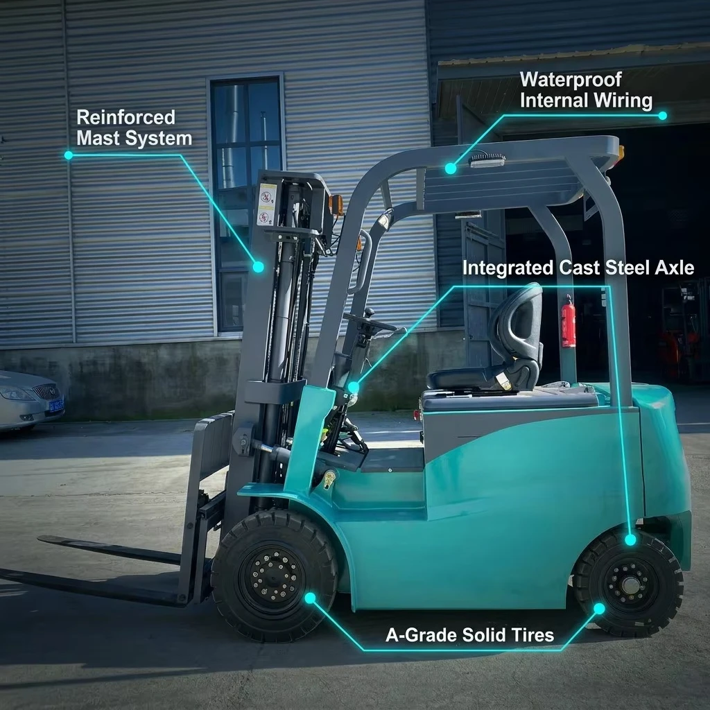 Industrial 3.5T Electric Forklift 15KW Lifting Power with Dual Hydraulic Cylinder and 7 Piece Bite Chain Electric Forklift