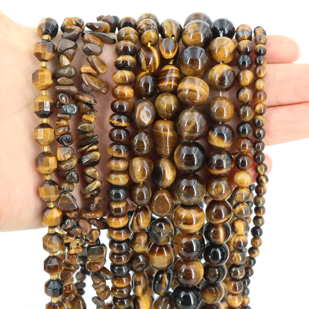 Natürliche Stein Tigerauge Edelstein Runde Unregelmäßige Facettierte Rondelle Lose Spacer Perlen Für Schmuck Machen Diy Armbänder Zubehör