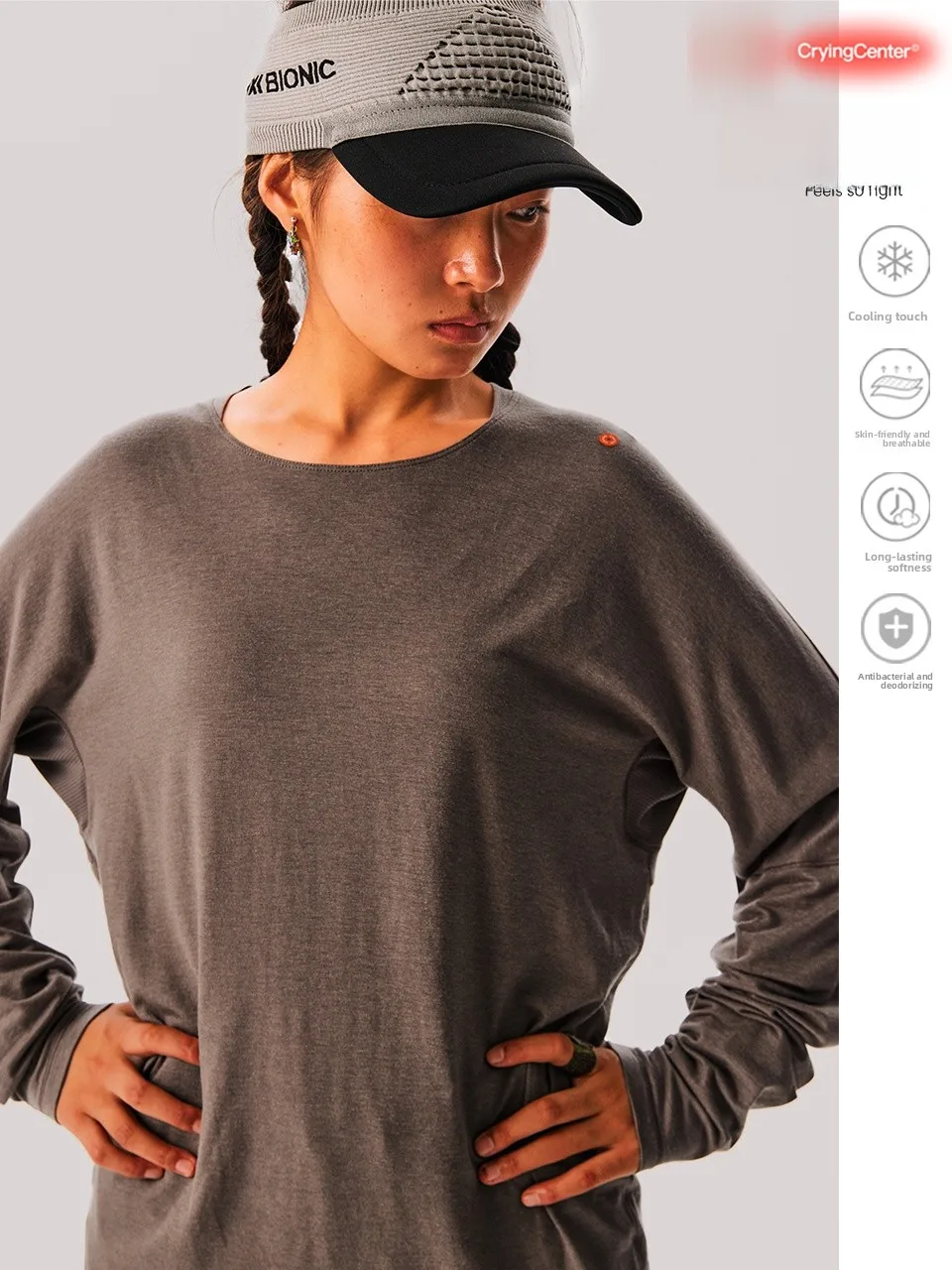 

CryingCenter Wool Long Sleeve round Neck Tee Men Women Running Sport Training Breathable Comfortable Standard Fit T-Shirt