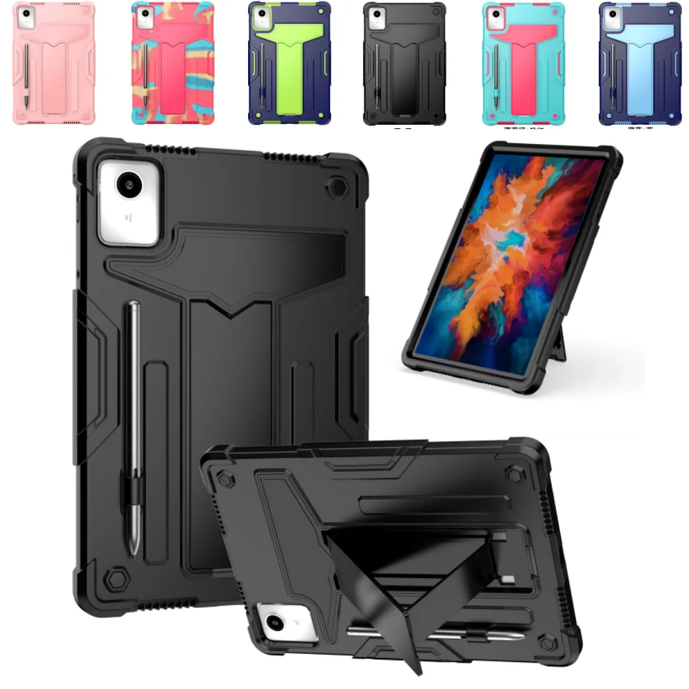 Case for Apple Lenovo Tab M11 Soft Silicone Outer Shell Built-in T-Type Kickstand Cover for Xiaoxin Pad 2024 11 inch TB331FC