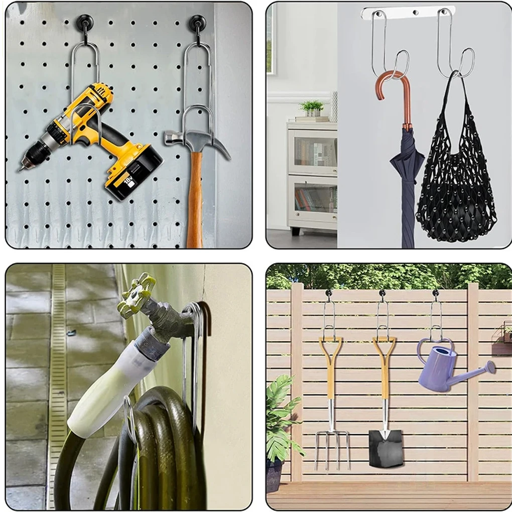 2 шт./компл. крючки для садовых шлангов из нержавеющей стали, сверхмощные вешалки большой емкости, нержавеющие уличные органайзеры для хранения в помещении