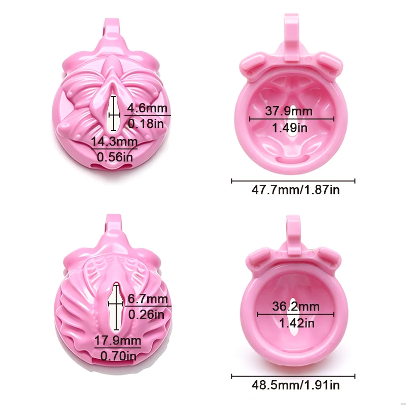 Chastity Lock Cock Cage Male Chastity Devices Lock 4 Rings The Man Plays The Woman Role-playing Flirting Couple Adult Sex Toys - view 5
