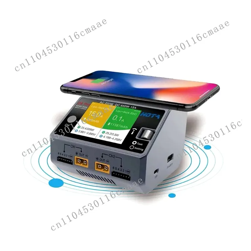 D6 Pro 325W 15A 1-6S Dual Channel AC/DC Smart Charger W/ Wireless Charging  FXB