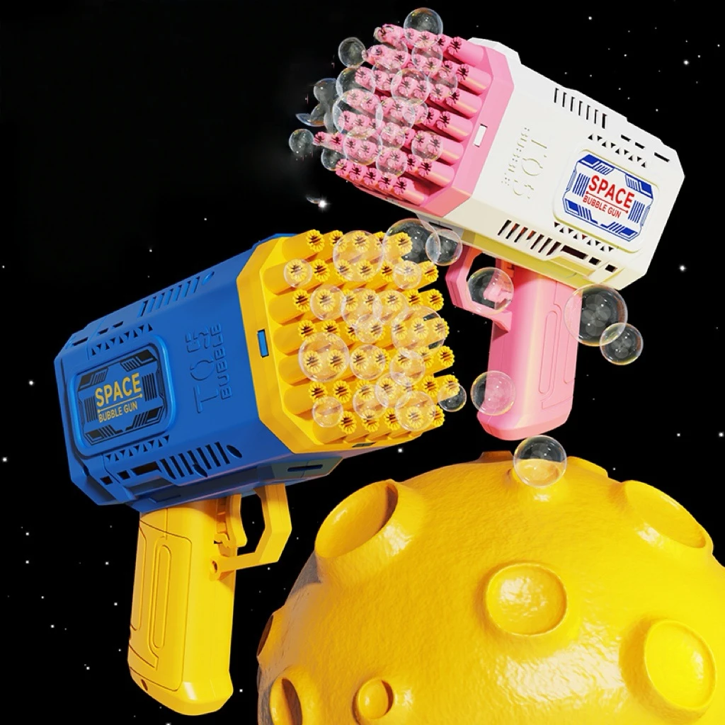 Máquina de bolhas portátil, 40 buracos, pistola de bolhas portátil, brinquedo, pistola de bolhas, bolha porosa [sem bateria, sem pistola de bolhas]