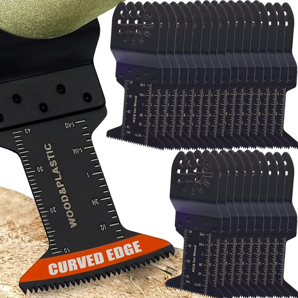 

5 шт., осциллирующие пилы из высокоуглеродистой стали для пластиковых металлических гвоздей, резка древесины, износостойкие многофункциональные лезвия с изогнутыми краями