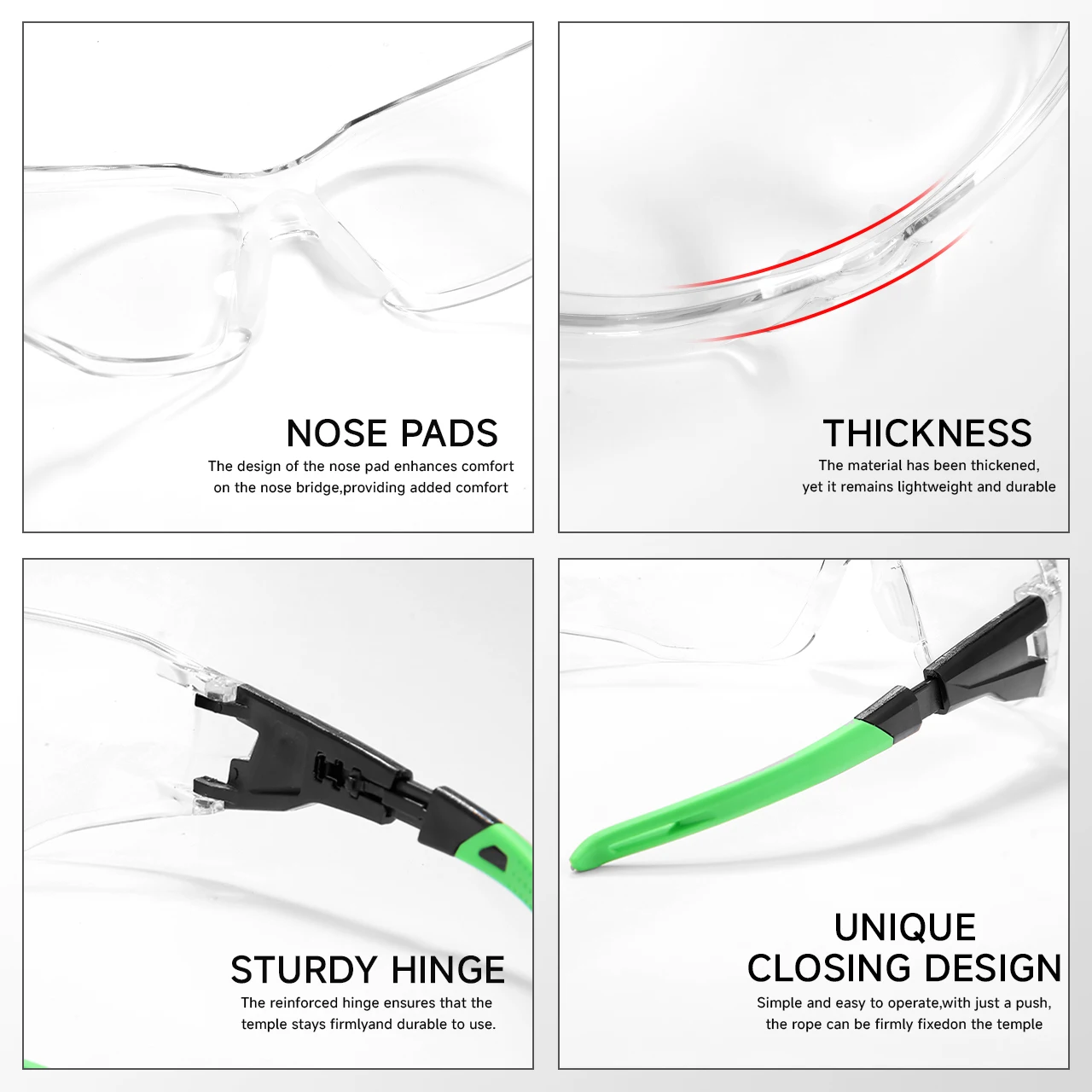 Verstellbare Rahmen, Antibeschlagbrille, Schutzbrille für Männer und Frauen, klare Linse, Blaulichtblockierung, Augenschutz, HM12 – Detail 8