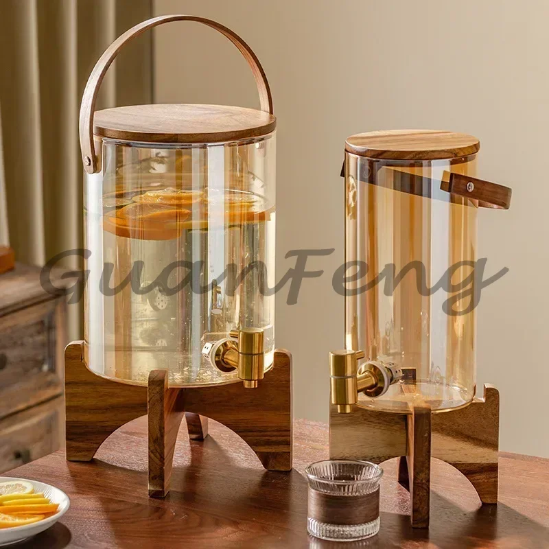 Household Heat Resistant Glass Cold Water Pitcher, Commercial Juice Can, Summer Beverage Storage for Kitchen & Bar