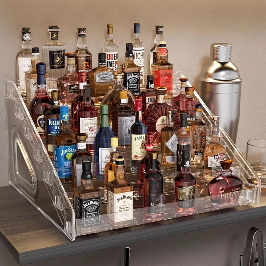 رف النبيذ خطوة بخطوة رف عرض النبيذ الصغير المستورد خزانة النبيذ الطبقات Lijiao Rum Collection Rack