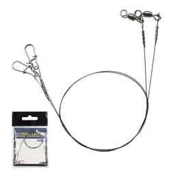 Stainless Steel Pin Titanium Wire Leader Fishing Titanium Line With Rolling Swivel Quick Change Clip Pike Fishing Anti-bite Part