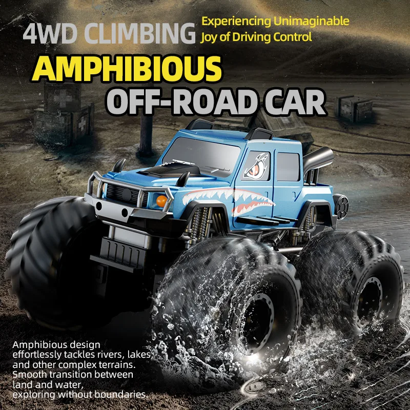 JJRC Remote Control Monster Truck 4WD Amphibious Waterproof Off Road Climbing Car 2 4G All Terrain Hobby Toy For Enthusiast