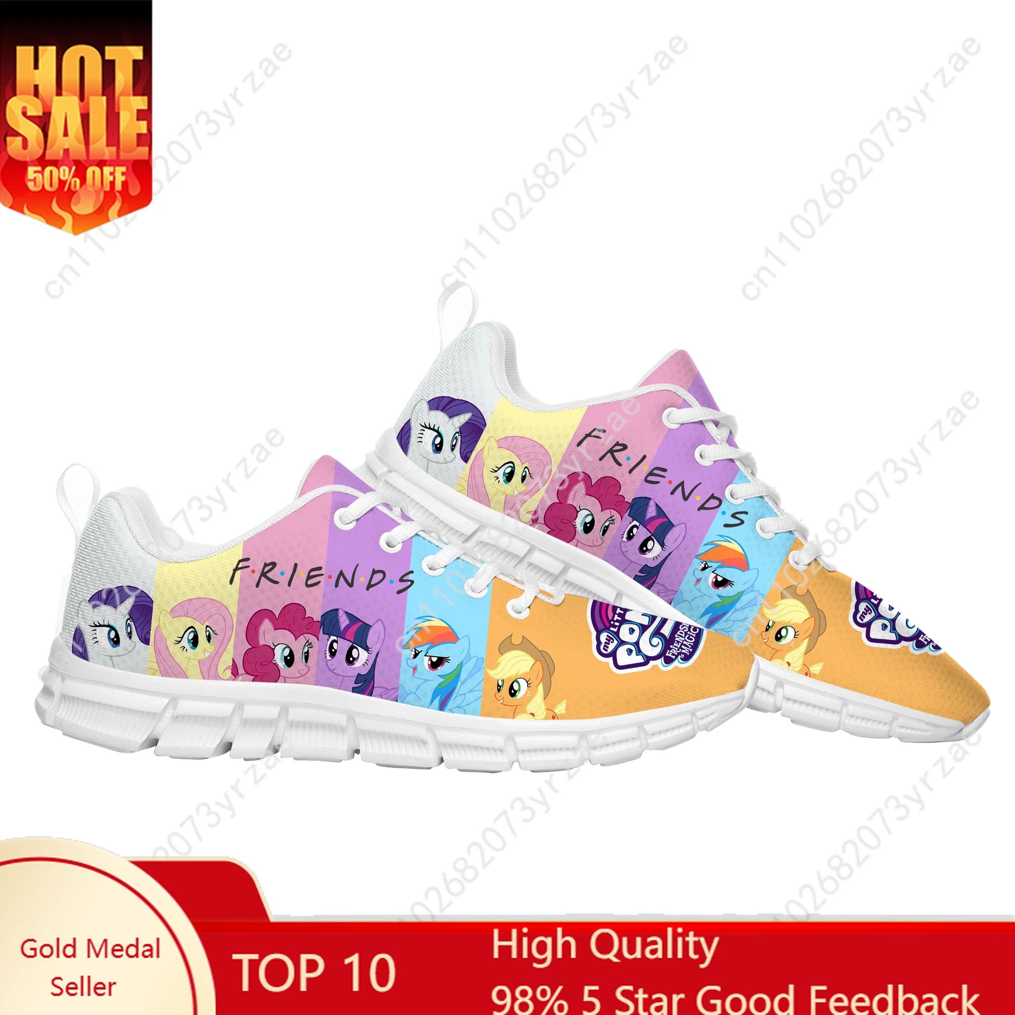 

My Little Pony Lace Mesh Shoes Flat Sneaker Mens Womens Sports Shoe Friends High Quality Sport Sneakers Custom Footwe
