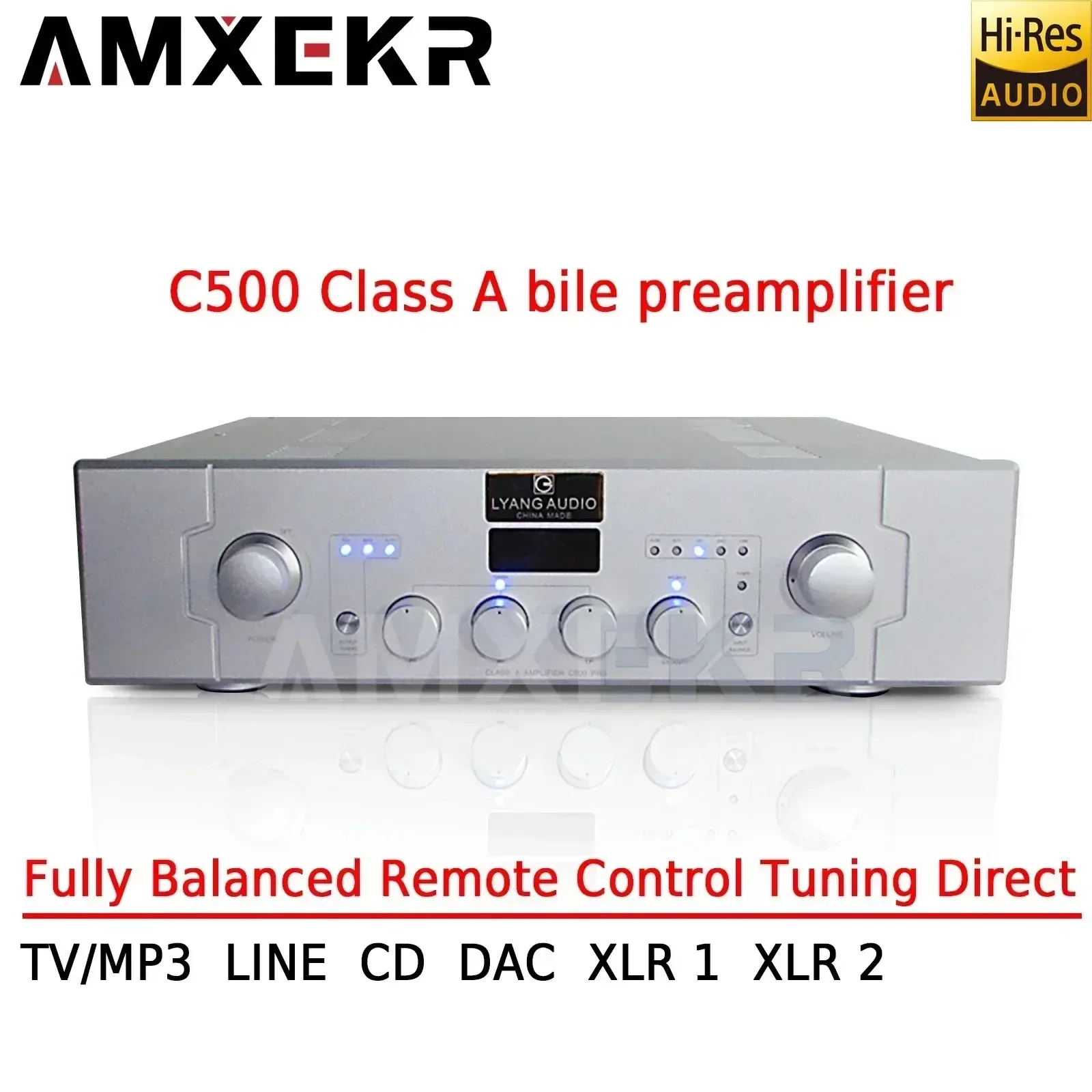 

AMXEKR C500 Полностью балансный ламповый предусилитель Pure A Tone с усилителем Hi-Fi, лихорадкой, высоким, средним и низким тоном/проходом