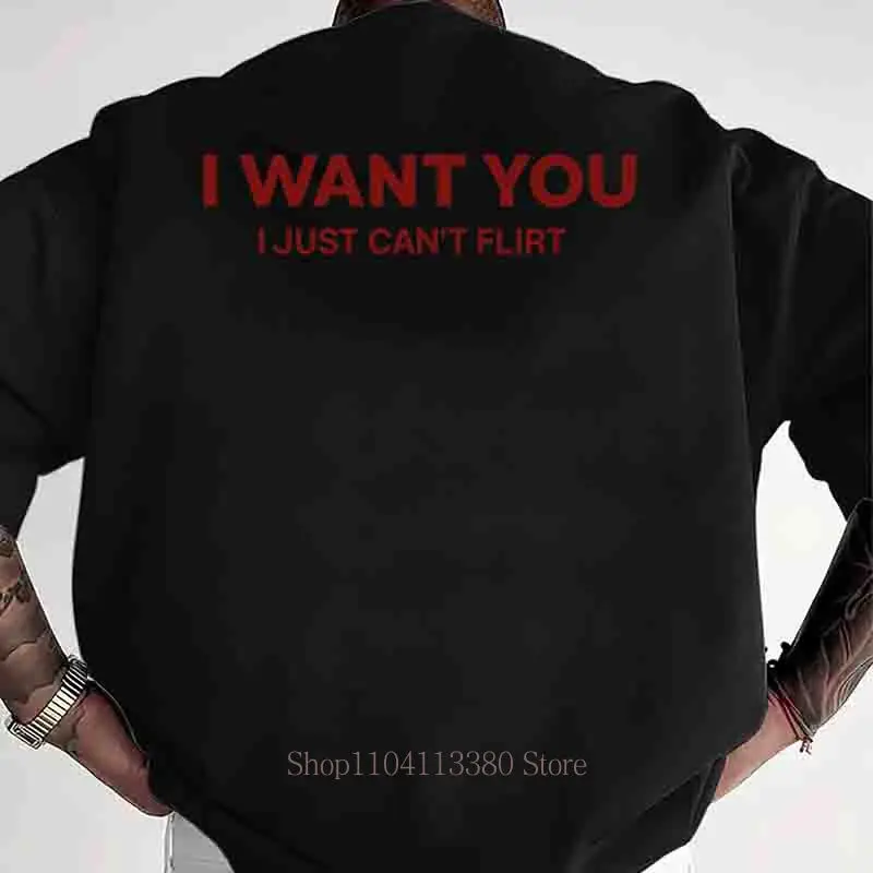I Want You Buchstaben-Grafik-Print T-Shirts Herren Sommer Lässige Mode High Street Hip Hop Oberteile Rundhals Kurzarm Baumwoll-Tees – Detail 5
