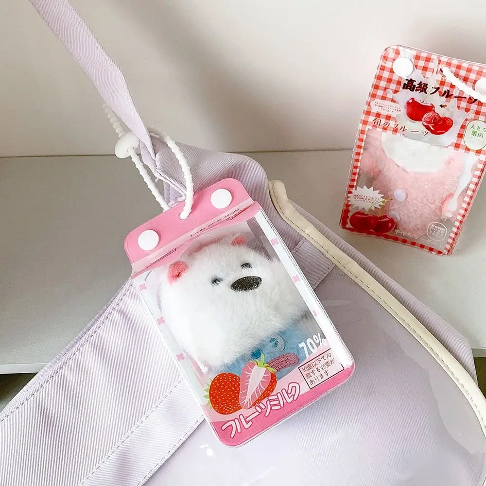 Multifunktionale PVC-Puppen-Aufbewahrungstasche 10cm Puppen-Aufbewahrung mit Trageriemen Baumwoll-Puppentasche Transparente Ausweisaufbewahrungstasche für Outdoor-Reisen – Detail 5