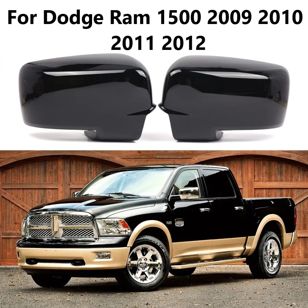 Gloss Black Left Right Auto Rear Mirror Cover Shell Cap Housing For Dodge Ram 1500 2009 2010 2011 2012 Car Accessories