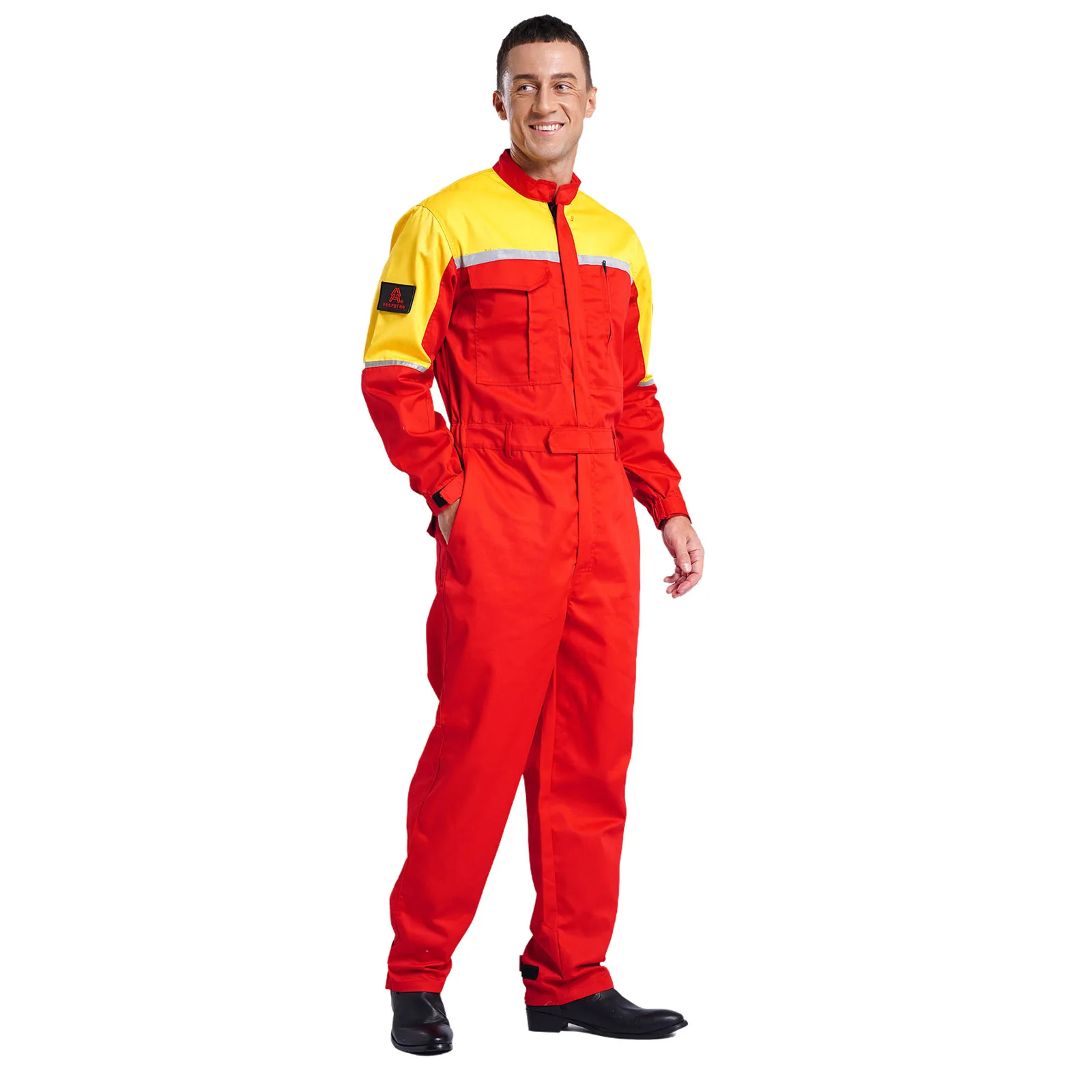 Slijtvaste antistatische beschermende jumpsuit voor heren Werkkleding Reflecterende bandjes met meerdere zakken Full-body overall Werkplaatsuniform