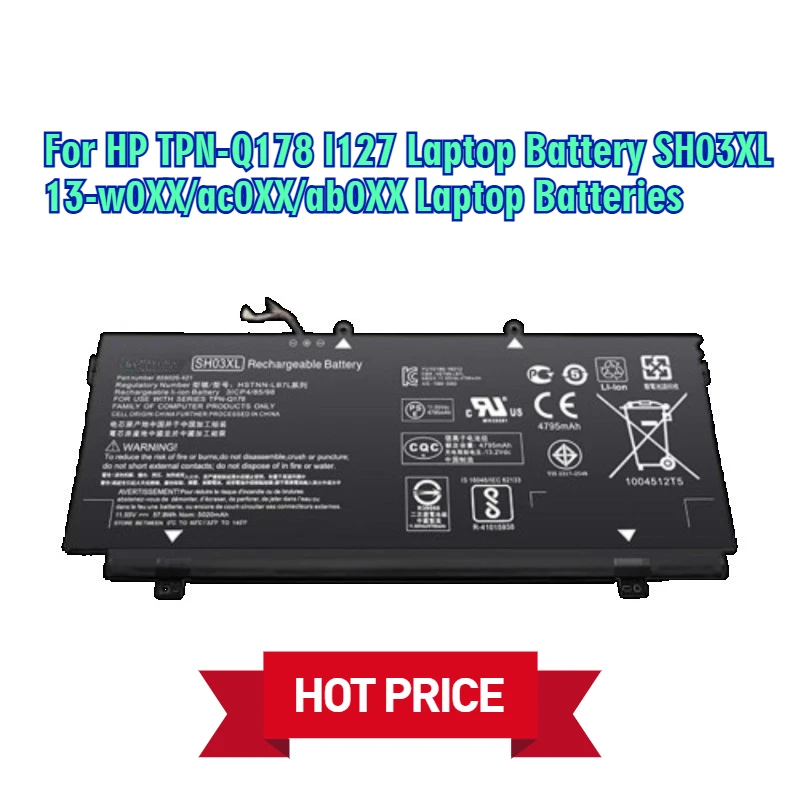 

For HP TPN-Q178 I127 Laptop Battery SH03XL 13-w0XX/ac0XX/ab0XX Laptop Batteries