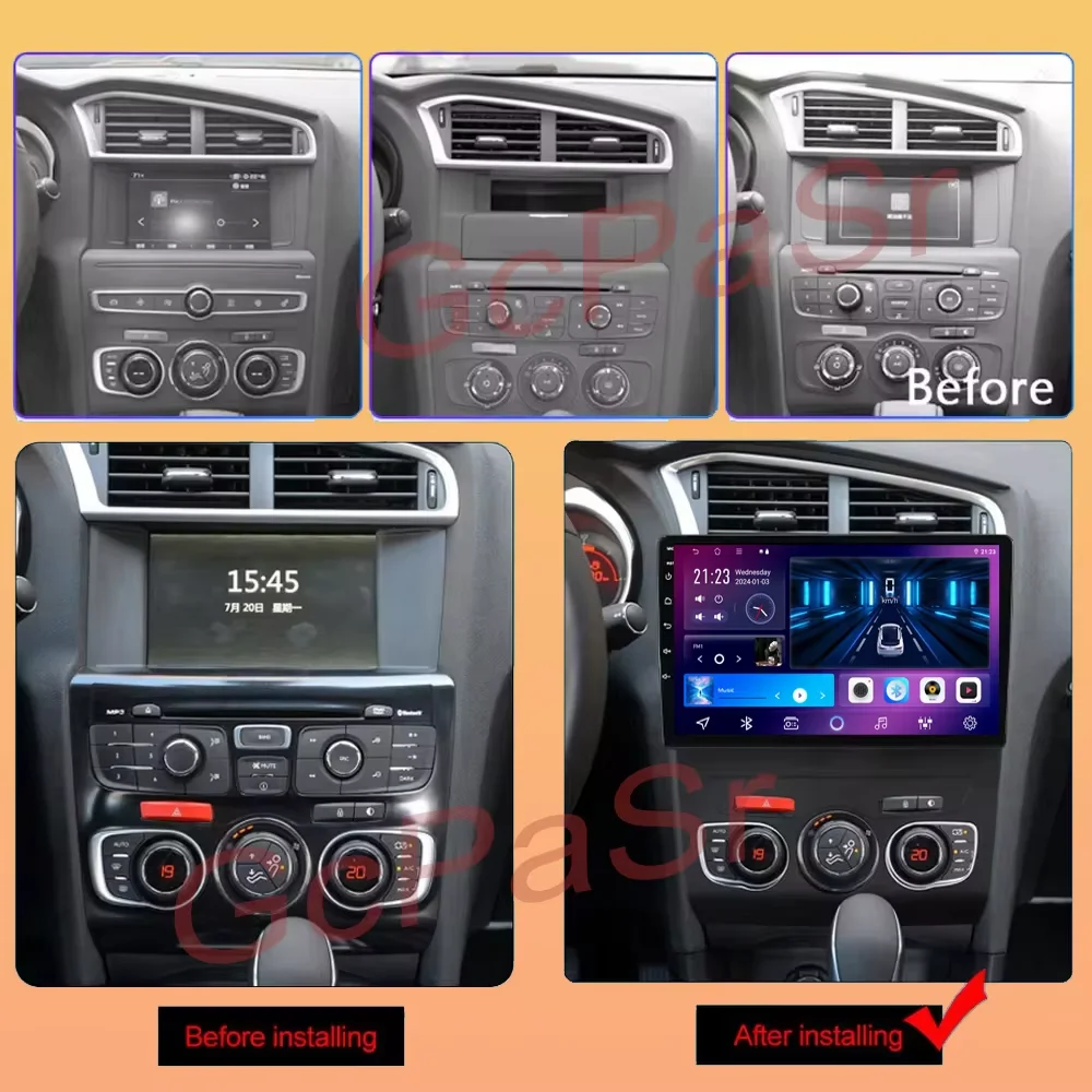 BT For Citroen C4 C4L DS4 2012 - 2017 Car radio GPS Wireless Carplay Auto Radio Multimedia Player Head Unit 5G Wifi DSP No 2din