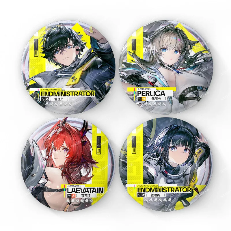 Badge Figurine Arknights Endfield Laevatain Rossi Zhuang FangYi, Broche Ronde, Épingle pour Vêtements, Sacs, Revers, Souvenir de Collection, Cadeau Souvenir