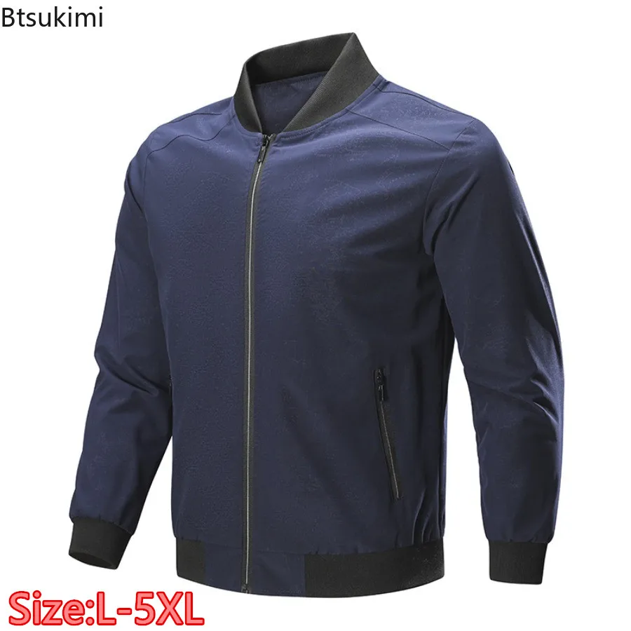 

New 2025 Men's Bomber Jackets Fashion Stand Collar Outdoor Casual Water-proof Sports Jackets Zip Up Baseball Coats Men Clothing