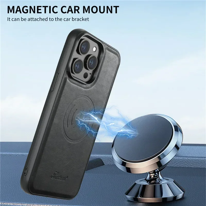 2 in 1 Detachable Magnetic PU Leather for IPhone 15 14 Plus 13 12 Pro Max For Magsafe Wallet with Card Holder Stand Cover