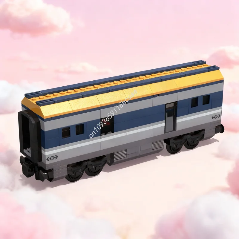 251-teiliges MOC City Trains Passagierzug-Gepäckwagen-Modell Bausteine Architektur-Spielzeug Idee für Festtagsgeschenke Lernspielzeug