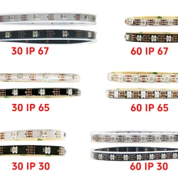 DC5V WS2812B Smart Led Strip Light Individually Addressable 5050 WS2812 RGB IC 30 60 74 96 144 Pixels IP30 IP65 IP67 Waterproof