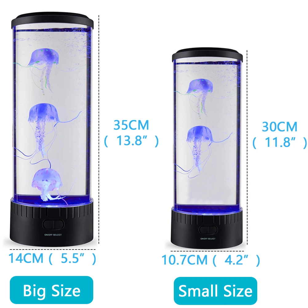 Jellyfish Lamp Color Changing Remote Control  Aquarium Tank LED Night Light Birthday Gift USB Charging Relaxing Mood