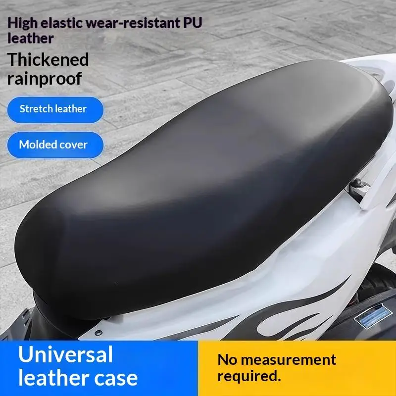 Universal Motorcycle Seat Cover Waterproof Dustproof Thickened PU Leather Cushion Protector Pad For Electric Scooter Bike Use