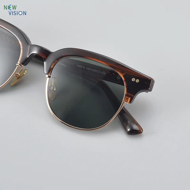 

New Acetate Sunglasses with Green Lenses Vintage Handmade Men Women Outdoor Travel UV400 Sun Glasses Support Prescription Lenses
